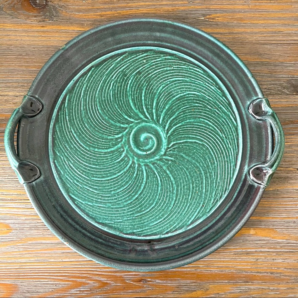 Handmade Ceramic Serving platter with handles
